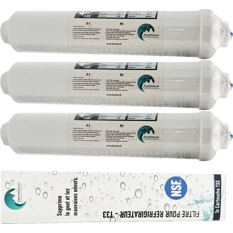 Filtro de agua x 3 para refrigerador compatible todo Frigo Americain o estándar (1/5)
