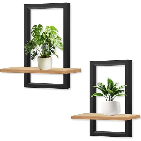 Wooden Shelves for Wall Decoration Bohemian Beige Floating Shelf for Kitchen, Bedroom, Bathroom, Living Room, Dorm