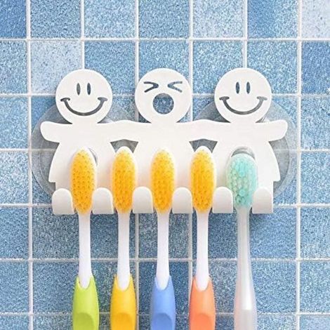 Mignon Support de Brosse à Dents avec Ventouse pour Murale de Salle de Bain Home Decor, Taille Unique (1/4)