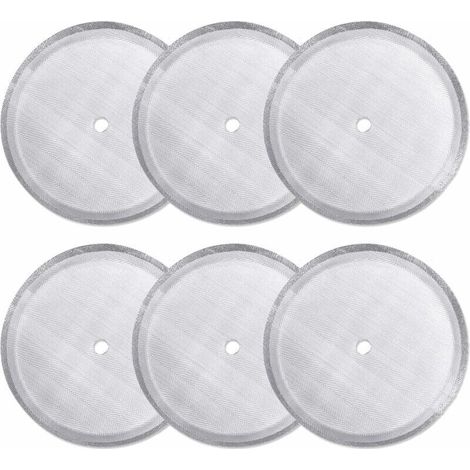 Bardusch-Paquet de 6 filtres de remplacement pour presse française, filtres à mailles en acier inoxydable réutilisables pour cafetière à presse française universelle 1000 ml/34 oz/8 tasses (1/5)