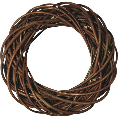 Weidenkranz aus Rohmaterial, braun, ungeschält, Naturmaterial, 1 Stück, 25 cm Ø, 6 cm dick, Dekoration für Zuhause, Weihnachten, Ostern, Frühling, Herbst