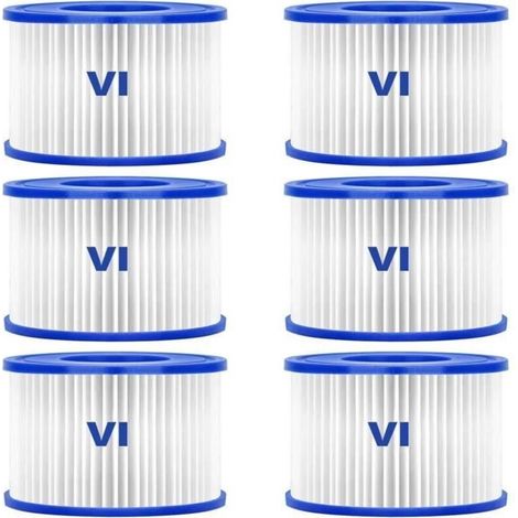 Filtre de piscine - Bestway - 58323 - Pack de 6 - Type VI - Compatible Lay-Z-Spa (1/4)