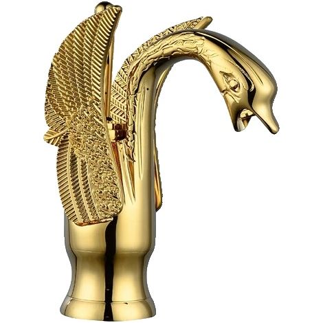 Robinet de lavabo Cygne d'Or, Eau Chaude et Froide, Luxe Nordique (1/2)