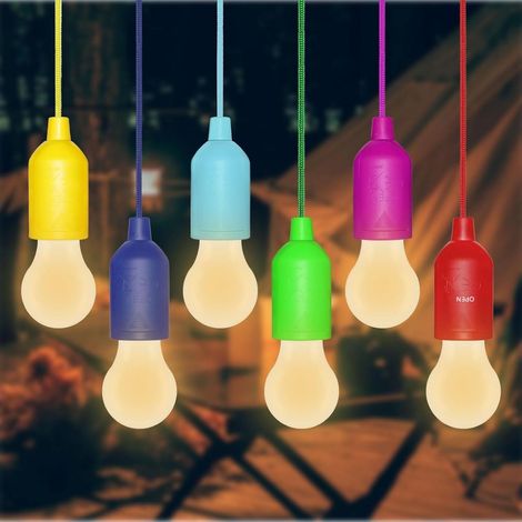 Lampara De Camping - 3000K 40 Lumen - Interruptor De Tira - Alimentación Por Pilas - Cuerda De Luz 1 M - Para Tienda De Campaña Jardín Fiesta Y Uso Interior (1/5)