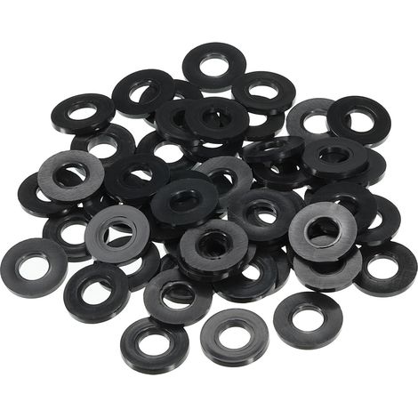 100 Paquet M8 Nylon Plat Rondelle 8mm ID 19mm OD 2mm Épais Noir (1/5)