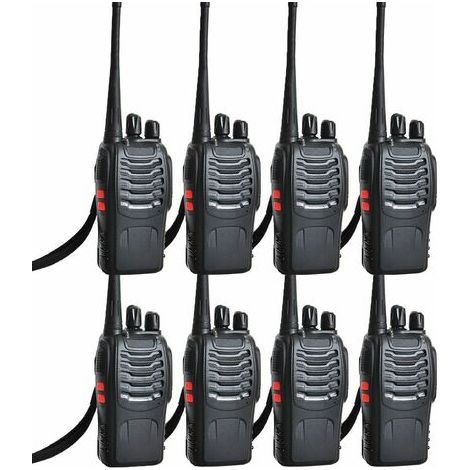 8 Pmr Radio Transceivers Uhf 400-470 mhz BF-888S 16 Channels With Headset (1/4)