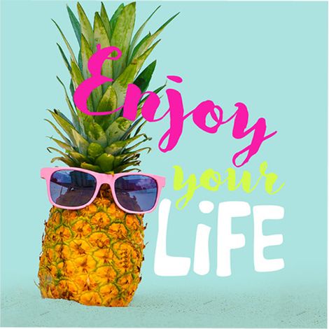Lot de 20 serviettes en papier 33 x 33 cm enjoy ananas (1/2)