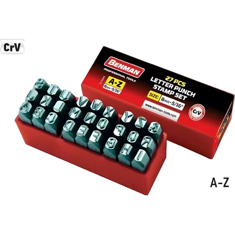 STAMPINI PUNZONATI 8MM. (5/16) LETTERE- CONFEZIONE DA 27PZ. - BENMAN