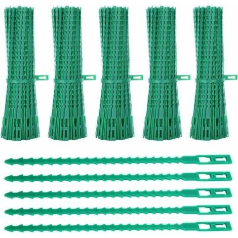 500 bridas para plantas, clips de soporte de plástico flexibles y ajustables de 17 cm (1/5)