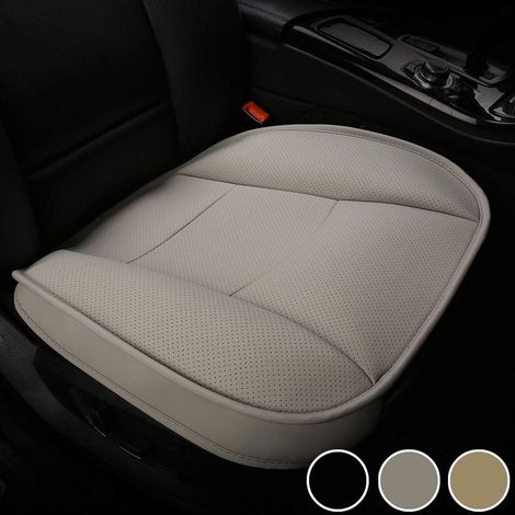 Housse de Siège Voiture Auto, Protecteur de Siège de Voiture Avant Super Doux Confort, Coussin de Siège Auto Respirant Cuir PU étanche, 50 x 50 cm(1 Pièce, Gris)-Fei Yu