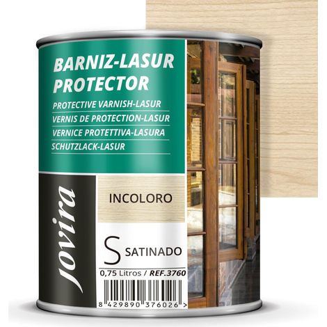 PINTURAS LASURE EFFET SATINÉ protège, décore et embellit tout type de bois. (750 Millilitres, Incolore) (1/5)