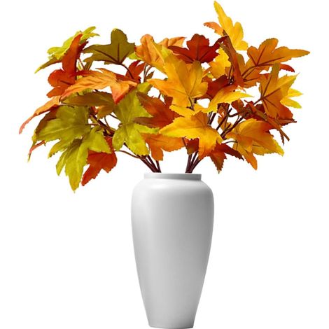Tiges Florales d'automne 2 Pièces Branches Artificielles de Feuilles Guirlande de Branches d'Érable Bouquet Décoration Maison pour Cheminée en Automne et Fêtes d'Automne (1/5)