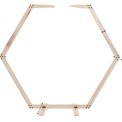 Support de toile, bois naturel, design hexagonal, Bois (1/2)