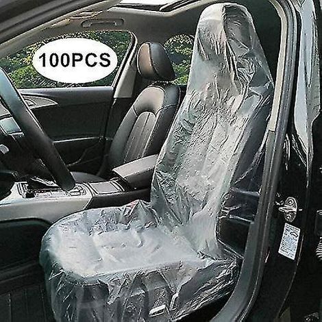 100 housses de siège jetables, housses de siège en plastique transparent (1/3)
