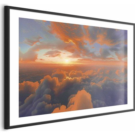 Plakat – Wenn die Dämmerung die Wolken kitzelt: Ein Farbenspiel am Morgenhimmel (1/4)