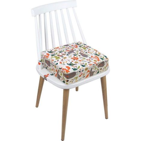 Rehausseur Chaise Enfant Coussin, en Toile de Coton Lavable avec 2 Sangles, Boucle de Sécurité, Motif de Dessin Animé Pour Enfant (1/4)