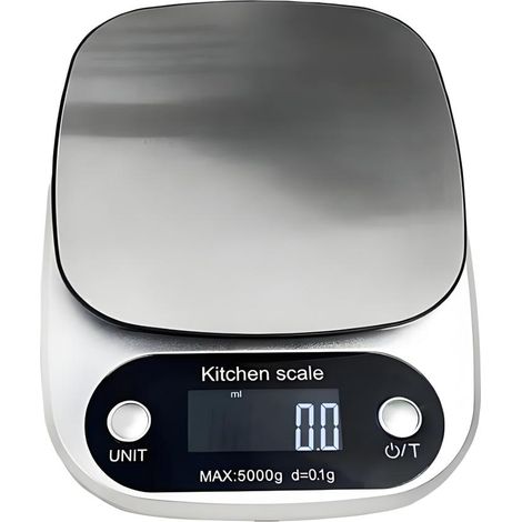 1 Balance Cuisine,Acier Inoxydable,Capacité 10kg,Précision 1g,Affichage LCD,Pâtisserie et Liquides (1/5)