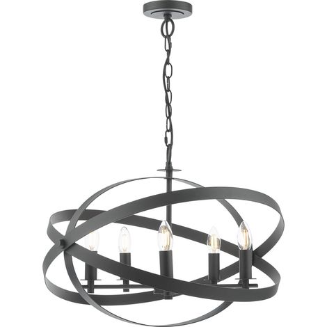 Dar Nitya Suspension Nitya à 5 lumières, noir mat (1/5)