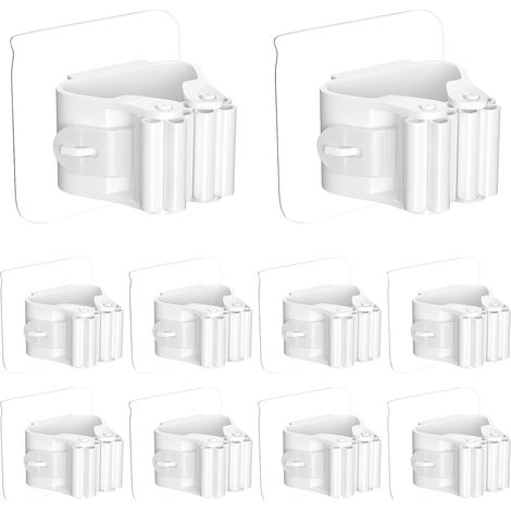 10 soportes de pared para escobas – autoadhesivos – no requieren taladrar – para cocina/baño/oficina/jardín/garaje (1/5)