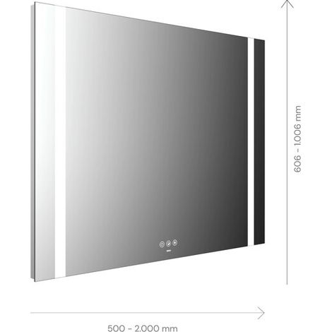 emco MI 500+ miroir lumineux LED, deux découpes lumineuses (1/3)