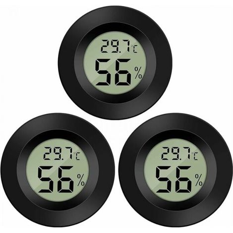 3 Pack Digital LCD Hygrometer Thermometer Monitor Humidity Meter for Humidifier, Dehumidifier, Greenhouse, Basement, Baby Room, YMYNY (1/4)