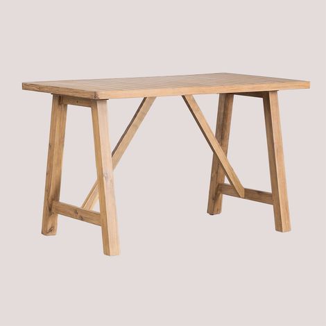Tavolo alto da giardino rettangolare 160x90 cm in legno di acacia Dubai SKLUM            