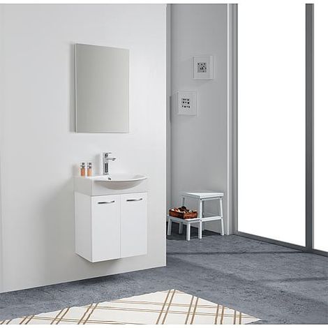 Kit meuble lave-mains Mini 50 couleur: blanc brillant (1/5)