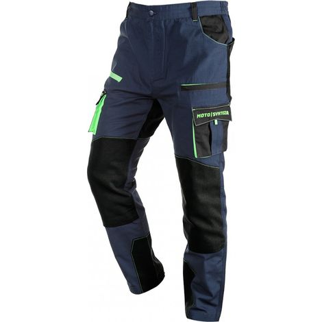 Pantalon de travail Motosynthesis 100 % coton rip-stop – Résistant à la déchirure – Poches genouillères et porte-outils – Taille L – NEO (1/5)