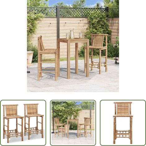Bambou - Tabourets de bar lot de 2 bambou (1/5)