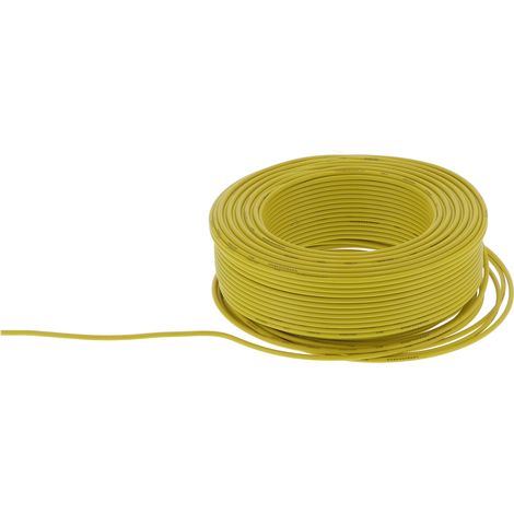 Câble conducteur électrique isolé BVV-1x1, 7 conducteurs, revêtement PVC, 100 m / 328,1 pi, 300 V CA, jaune (1/5)