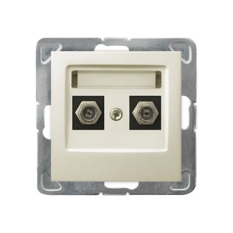 Presa per antenna doppia tipo F senza cornice p/t ecru Impresja