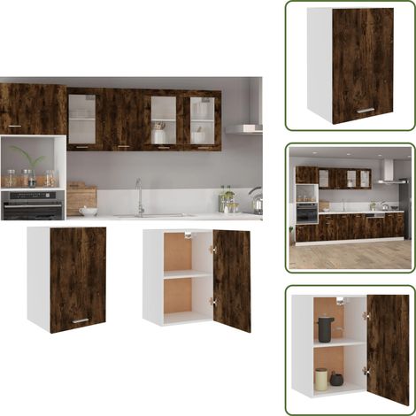 Mobile da cucina - vidaXL Mobile Pensile “Lyon” Rovere Fumo 39,5x31x60cm - Armadio da parete in legno