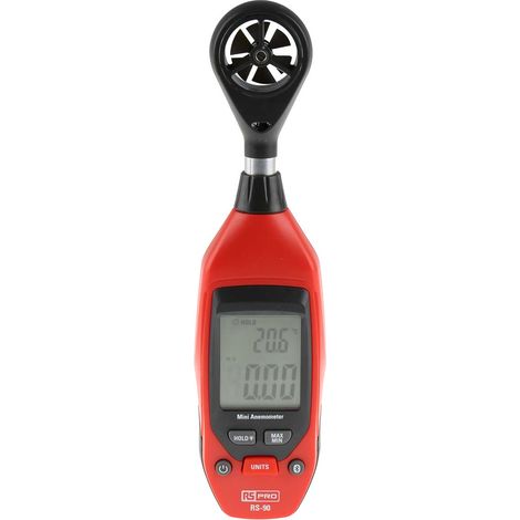 Anémomètre RS-90 RS PRO, pour la mesure de la vitesse d'air, jusqu'à 25m/s ( Prix pour 1 )