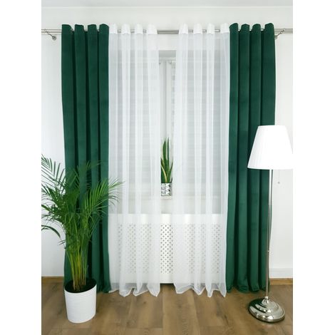 Cortina de terciopelo con cinta - verde esmeralda (1/5)