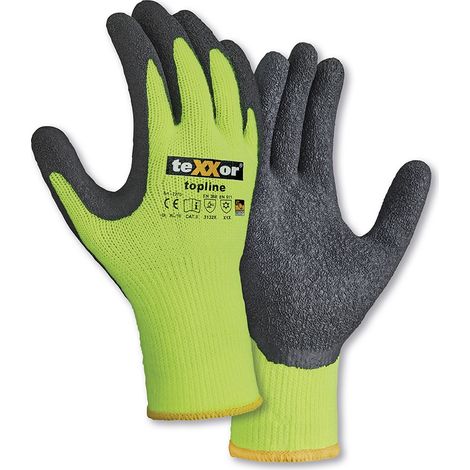 teXXor Winterhandschuhe, PolyAcryl 22709 Gr.9 Latexbeschichtung, gelb/blau (1/3)