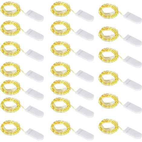 Battery Operated Fairy Lights, 1 m 10 LED Mini Fairy Lights LED Fairy Lights Girl Light, for Christmas Decoration, Party, Wedding, Garden, Patio, Lawn Home, Warm White (20) (1/5)