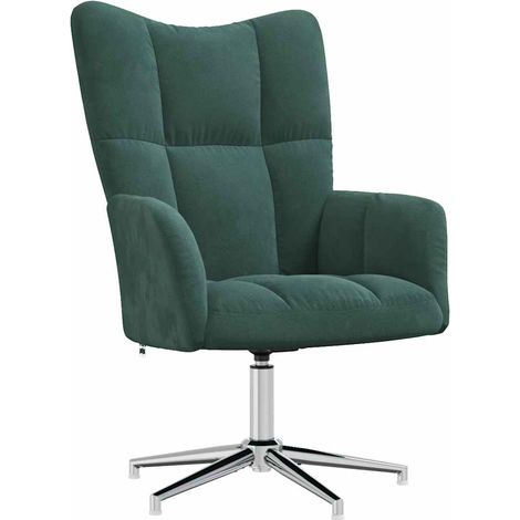 Chaise de salon，Chaise de relaxation Vert foncé Velours CFW67311 (1/5)