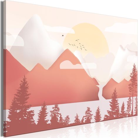 Peinture - Paysage au coucher du soleil (1 partie) large (1/3)