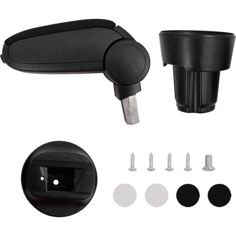 Accoudoir de voiture, Accoudoir central universel, Console de voiture Repose-bras noir 13x33x(33-49) cm ABS LKOWF70774 (1/5)