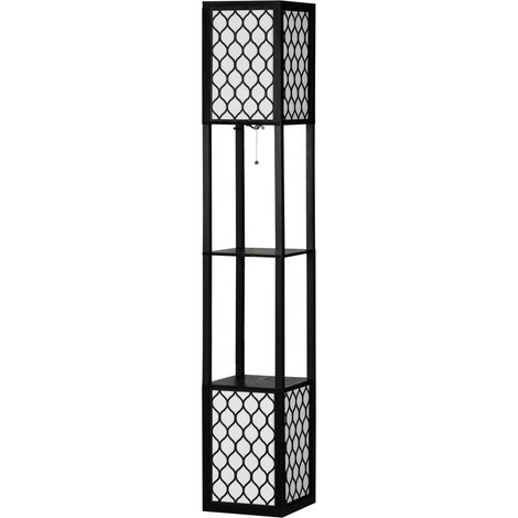 Lampadaire étagères nid d’abeille MAYAN noir (1/5)
