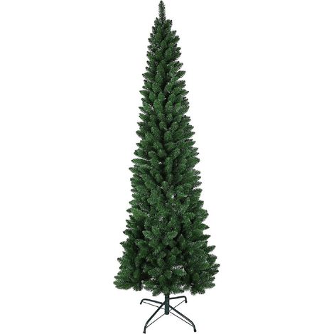 Albero di Natale Slim Pino Verde Innevato 180/210CM Superfolto Realistico 210 cm Verde (1/4)