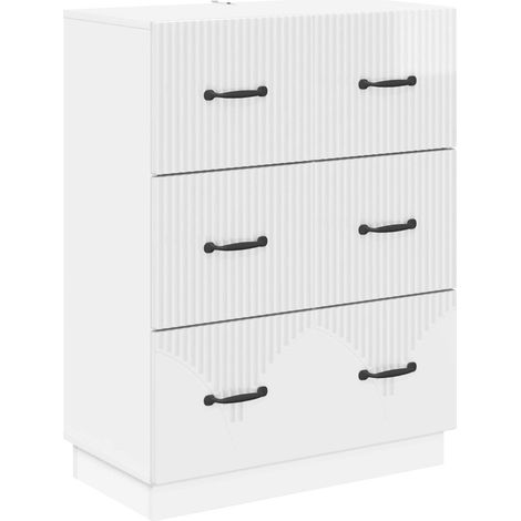 Schubladenschrank Hochglanz Weiß 66 x 34,5 x 87 cm vidaXL
