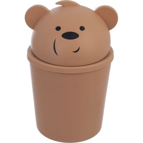 Poubelle en forme d'ours en peluche marron 1,5 l (1/5)