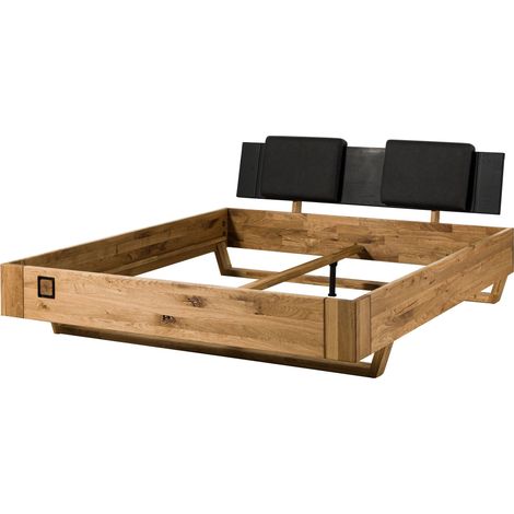 Letto in legno di quercia selvatica con cuscini da testiera inclusi 140x200 oliato naturale - laccato KITZBÜHEL 156