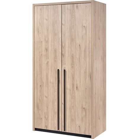 Armoire adulte contemporaine 112 cm chêne clair Violetta (1/5)