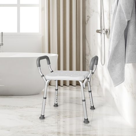 Tabouret de Douche Siège de Douche Hauteur Réglable 36-49 cm Accoudoirs Ergonomique Amovibles Pieds en Caoutchouc Antidérapants Maison Chic (1/5)