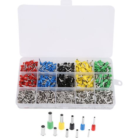 Assortiment de 1640 cosses à sertir, bornes tubulaires et cosses à sertir à froid. (1/5)