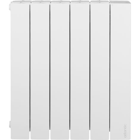 Atlantic – Radiateur à inertie 750W – Résistance thermo-plongée – Régulation numérique – Façade aluminium – Économie d'énergie 30%