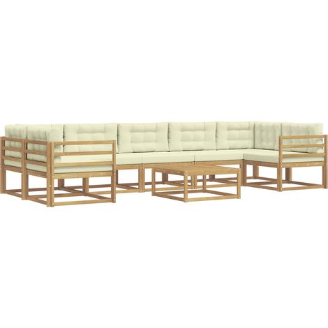 Outdoor Sofa Set with Cushion 6 pcs White and Cream vidaXL (1/5)