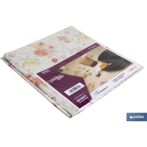 Toile cirée au design moderne de grandes fleurs 140x140cm en PVC et polypropylène (1/2)
